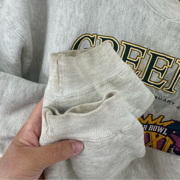 Vintage 90s Green Bay Packers NFL Super Bowl Sweatshirt men’s sz large - Picture 10 of 11